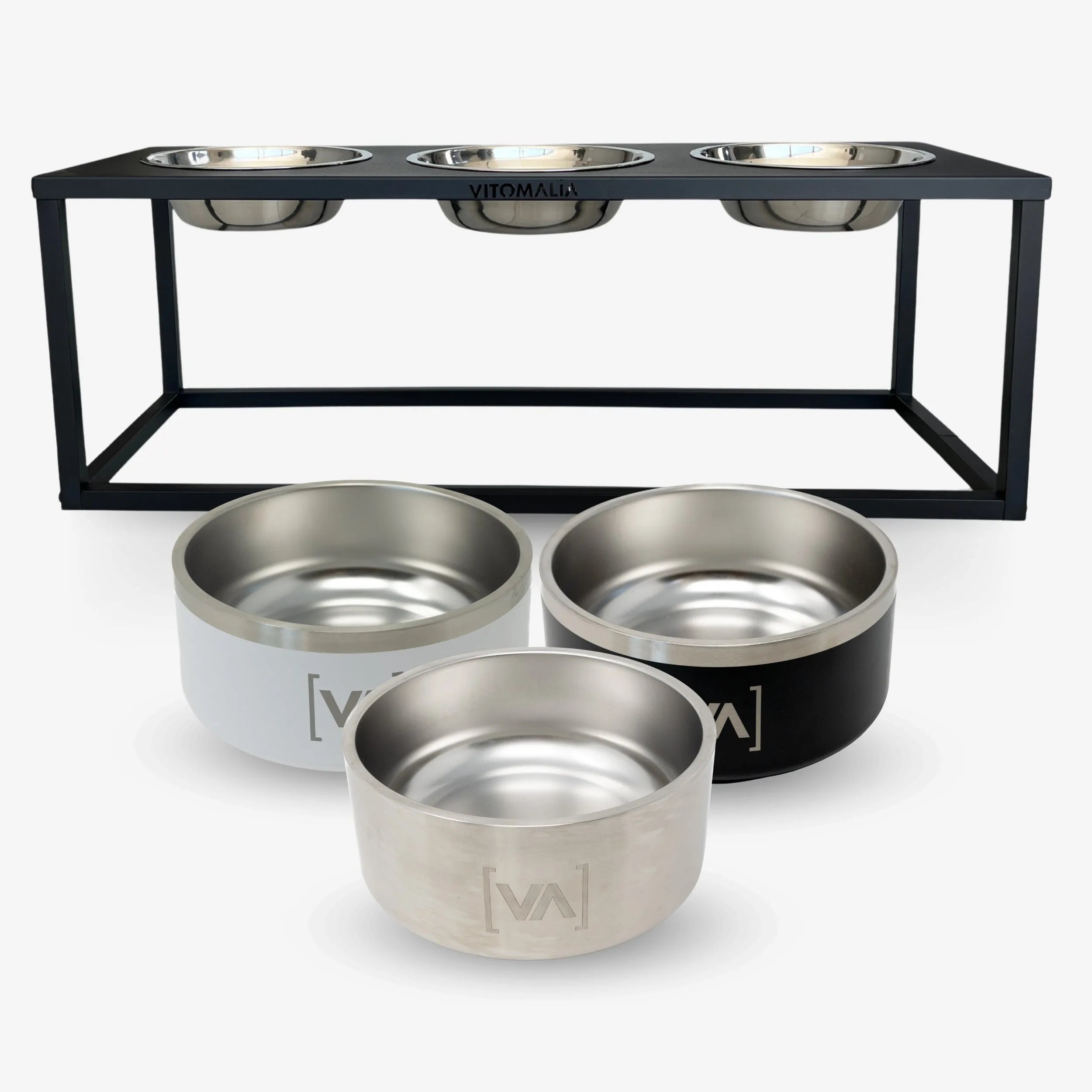 Bundle - Luxuriöse 3er Futterbar für stilbewusste Hunde – 3er Napf Set Easy Go Edition