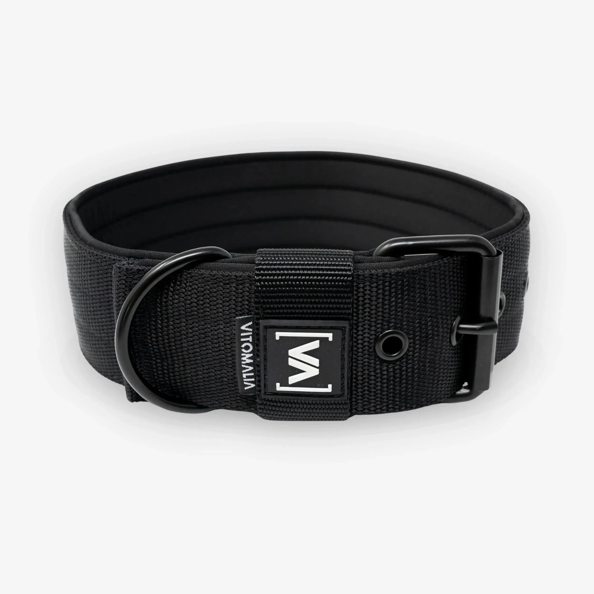 Bundle Classic Nero Edition Black Set - Collar + Correa para perro ajustable triple de 2,2 m