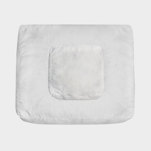 Square ergonomic dog cushion - RePET Teddy in grey