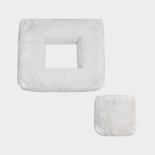 Square ergonomic dog cushion - RePET Teddy in grey