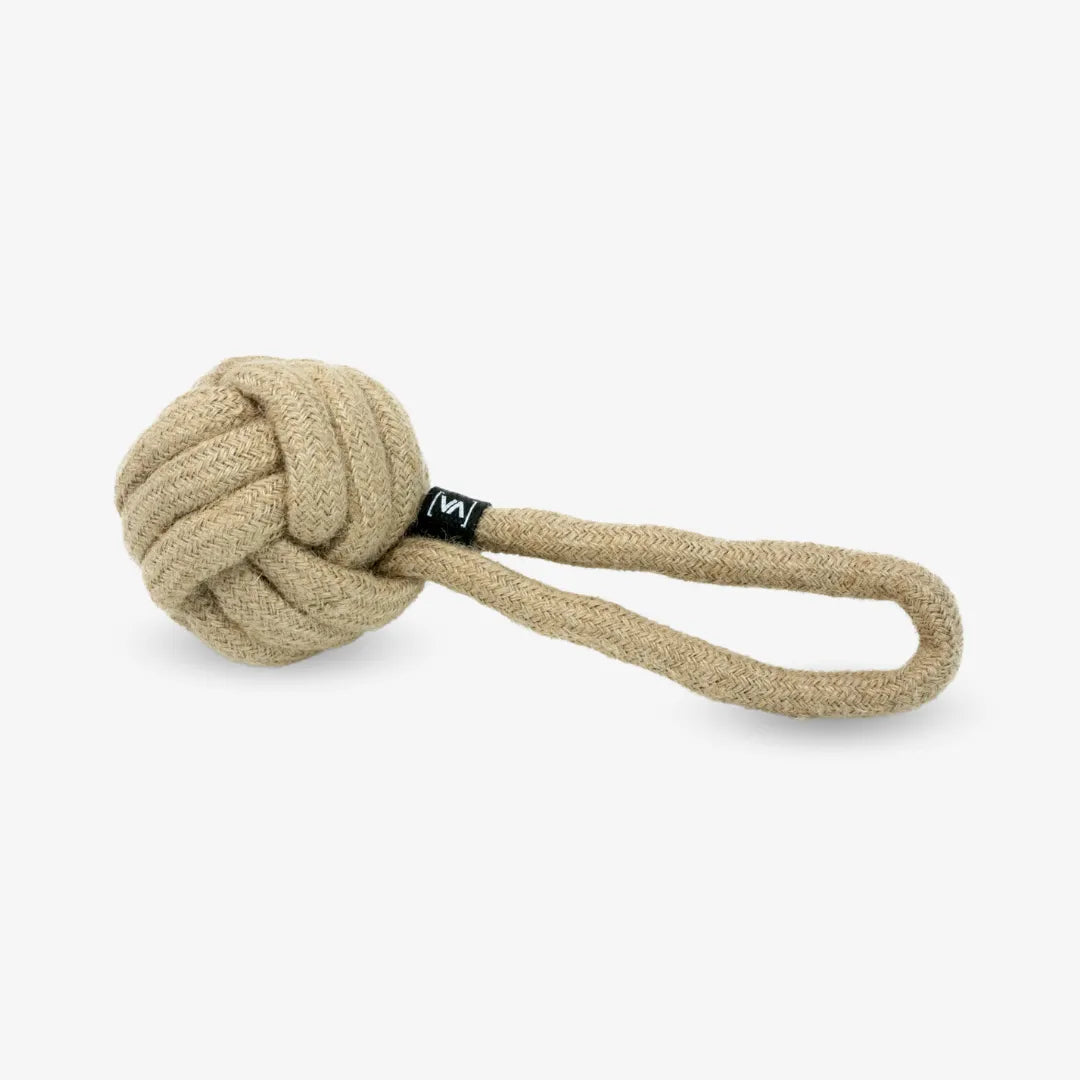 Geflochtener Zerr-Ball für Hunde: 100% Naturhanf, handgeknotet - Eco Tug - Vitomalia -