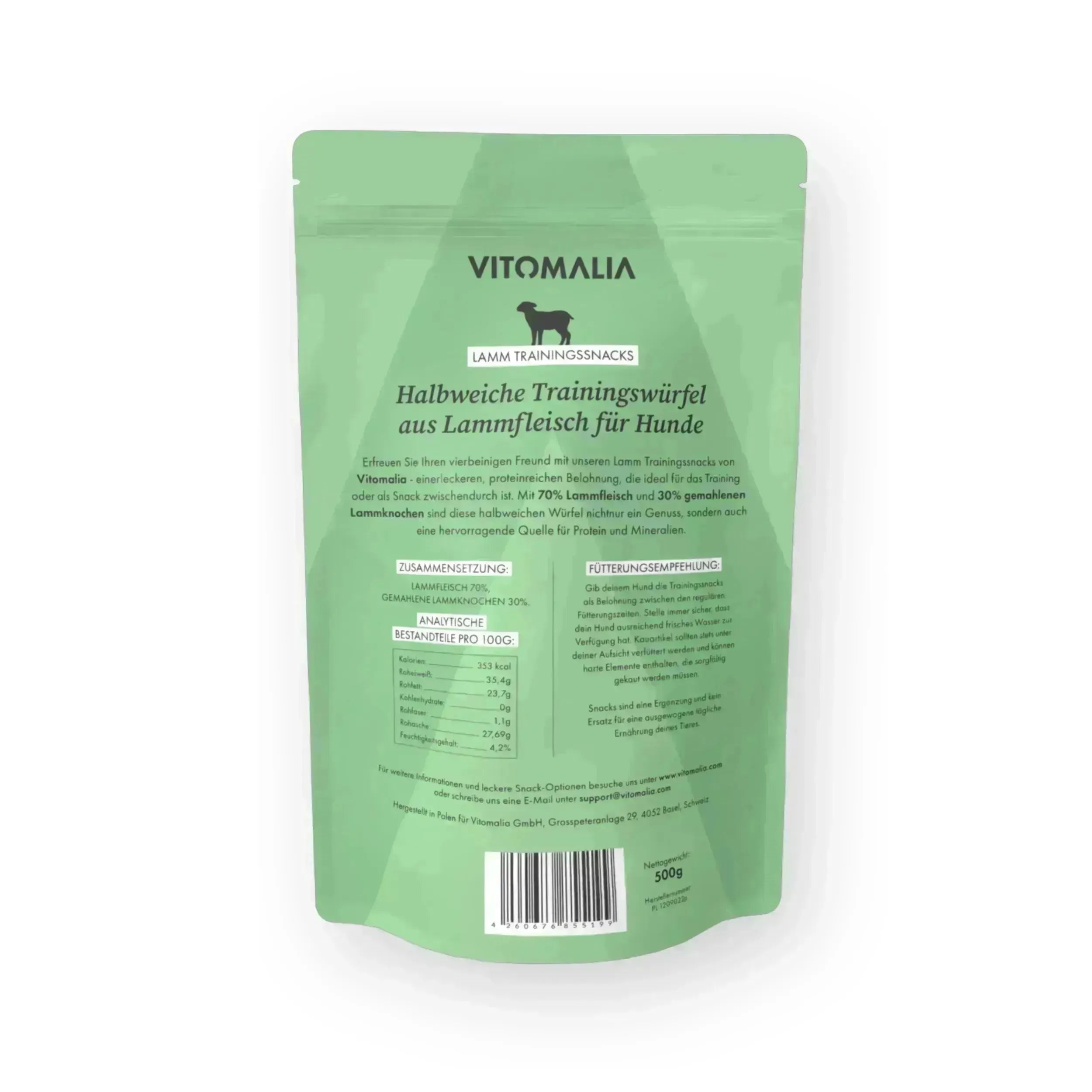 16er Trainingssnacks Bundle: Rind, Huhn, Kaninchen, Lamm, Ente, Wildschwein, Pferd & Hirsch – Gesamtgewicht 8kg (18x500g) - Vitomalia - Trainingssnacks