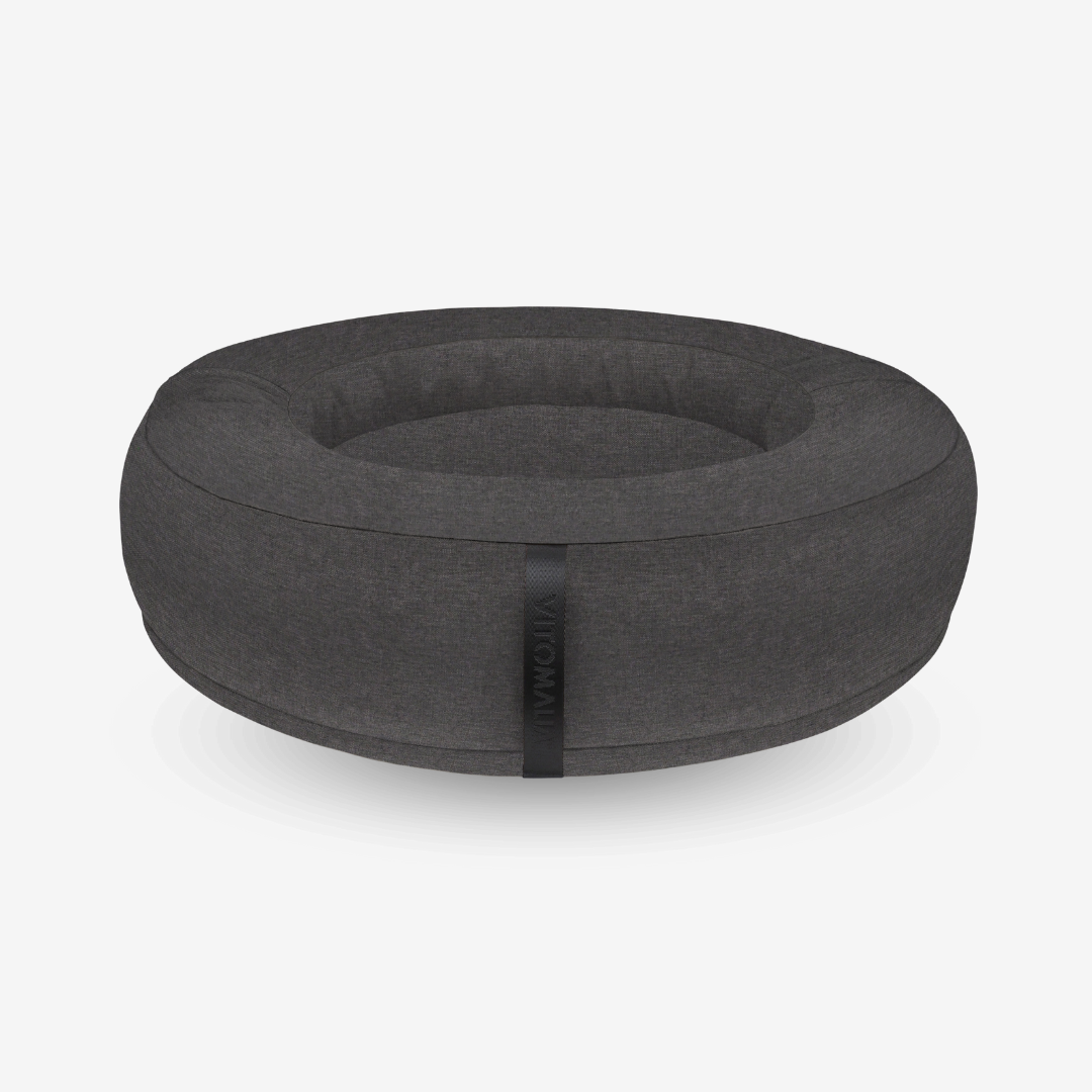 Orthopaedic donut Dog Bed - RePET Linen in anthracite