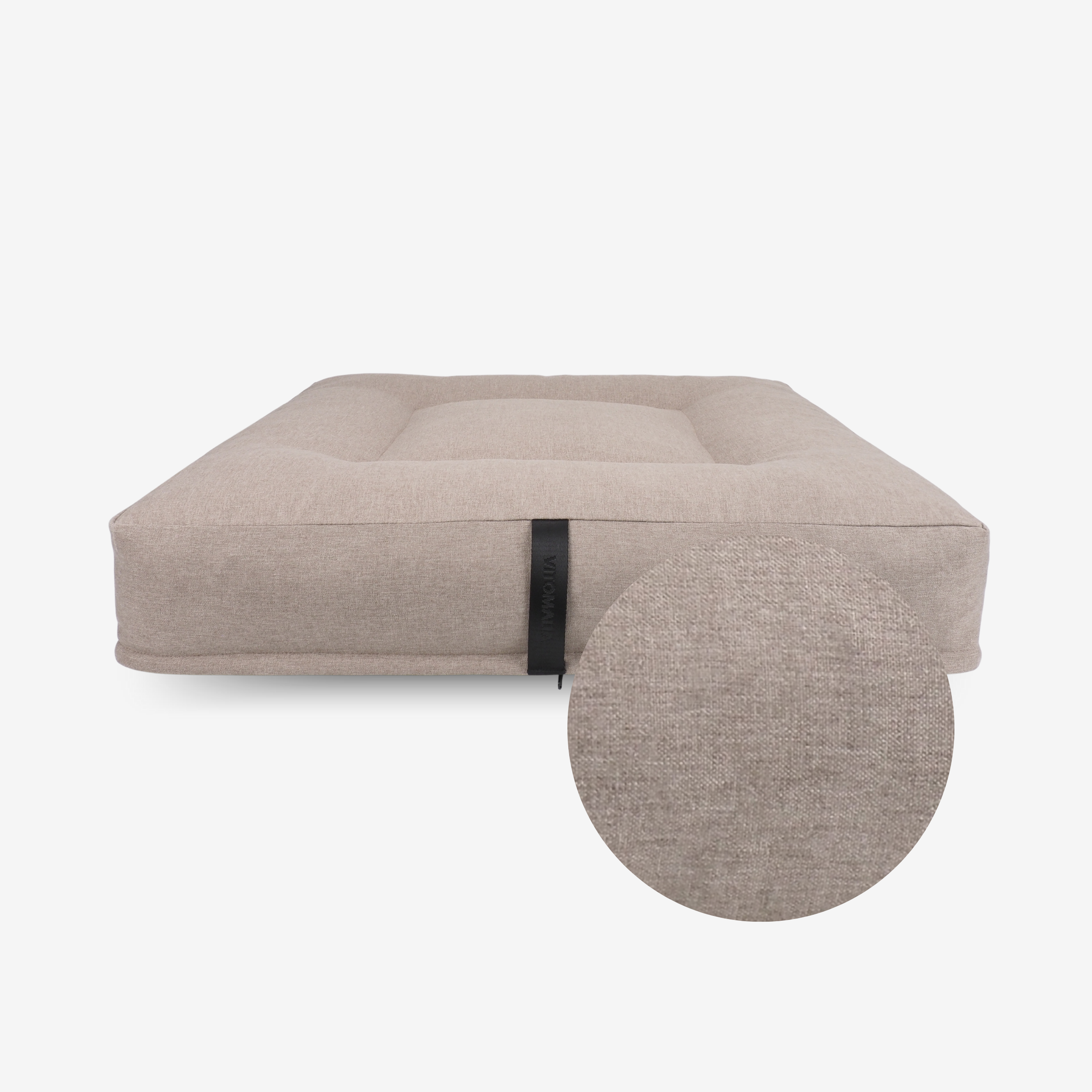 Cover Quadratisches Hundekissen – RePET Linen in Taupe