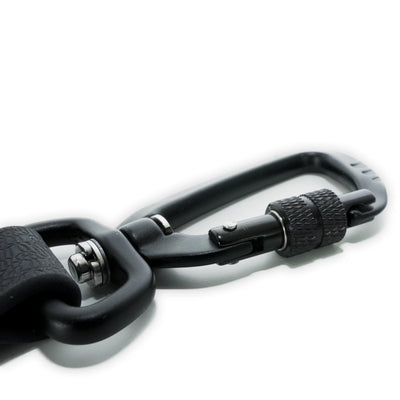 HydroTex-Strukturgummi Wasserleine für Hunde - 2,2m, Dreifach Verstellbar, Sicherheitskarabiner, Anti-Rutsch-Funktion - Schwarz - Vitomalia - Wasserleine