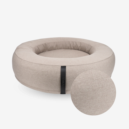 Cover Donut Hundebettbezug – RePET Linen in Taupe