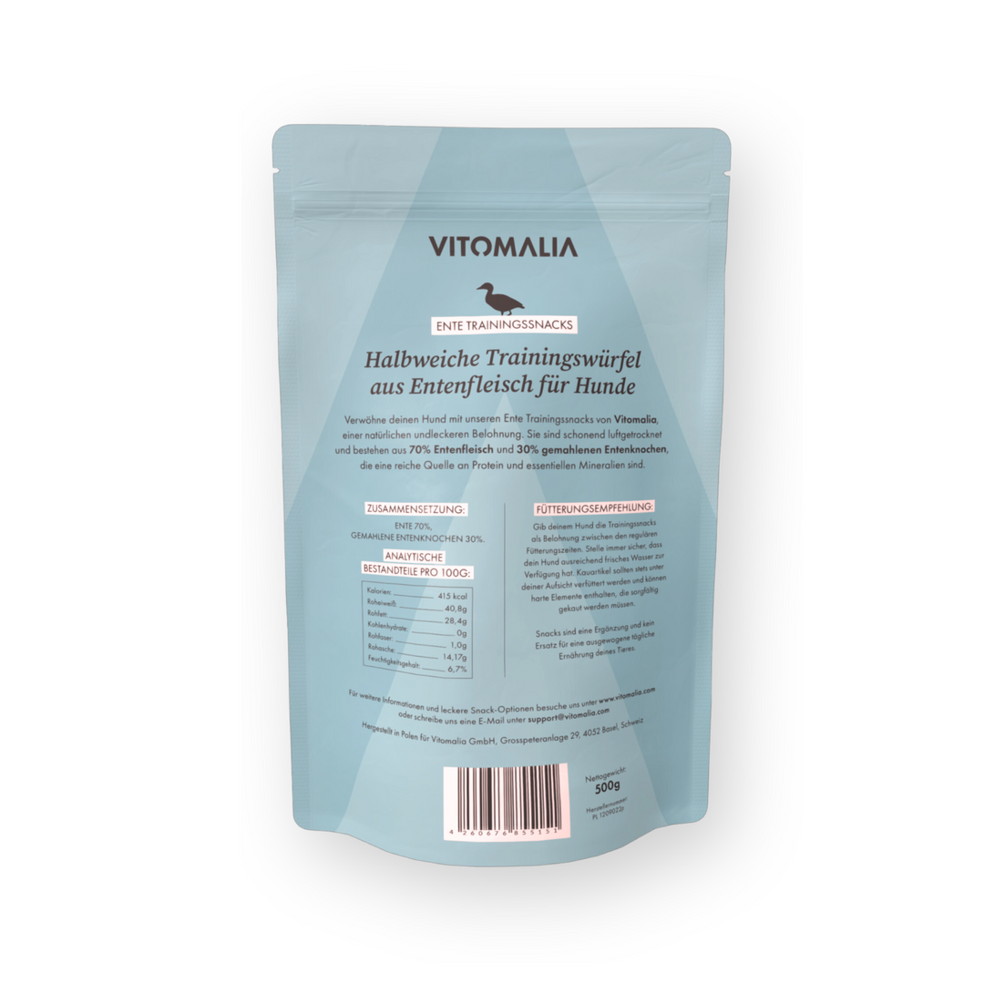 Ente Trainingssnacks - 500g - Vitomalia - Trainingssnacks