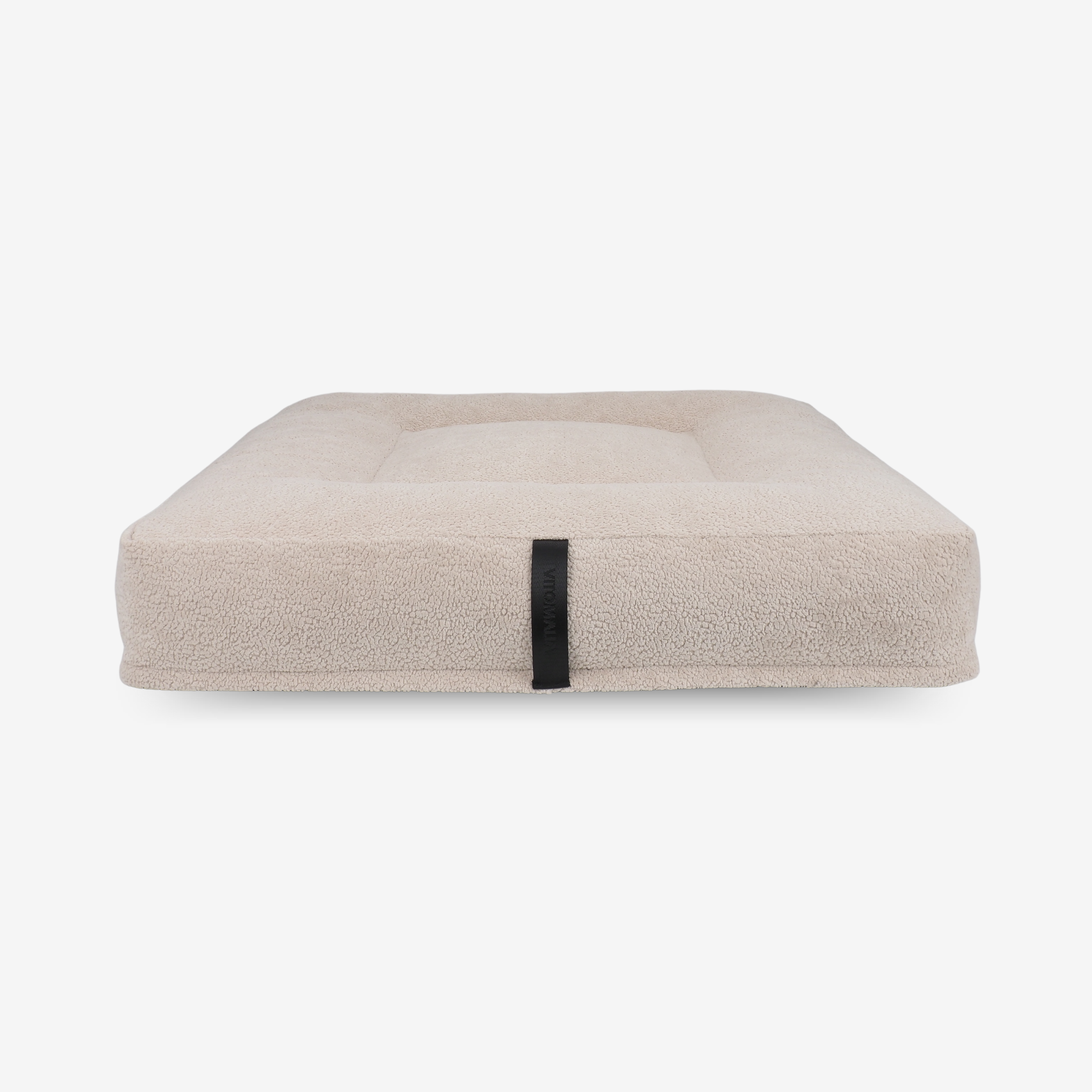 Cojín ergonómico cuadrado para perros - RePET Teddy en beige