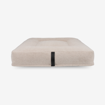 Square ergonomic dog cushion - RePET Teddy in beige