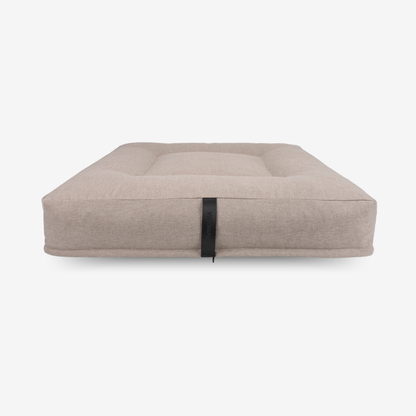 Ergonomisches Hundekissen Quadratisch – RePET Linen in Taupe