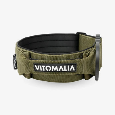 Tactical Dog Collar with heavy duty buckle & magnetic handle - Khaki