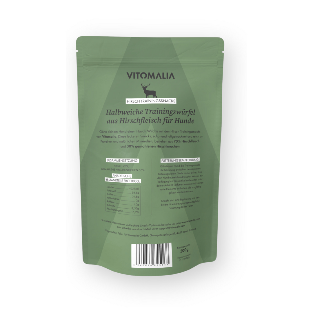 Hirsch Trainingssnacks - 500g - Vitomalia - Trainingssnacks