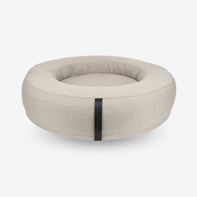 Orthopädisches Donut Hundebett – RePET Linen in Beige