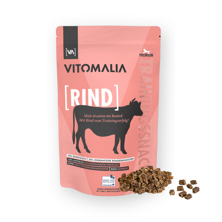 Rind Trainingssnacks - 500g - Vitomalia - Trainingssnacks